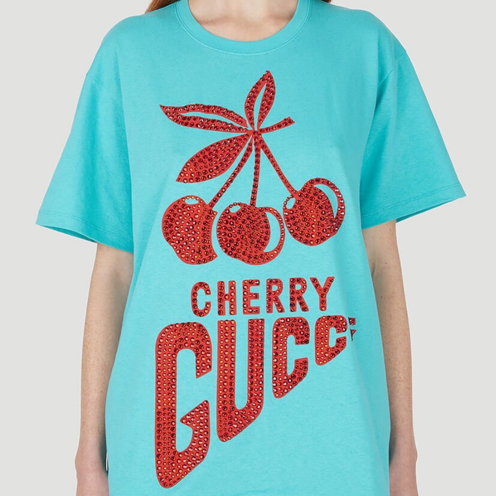 Cherry Gucci Embellished Tee